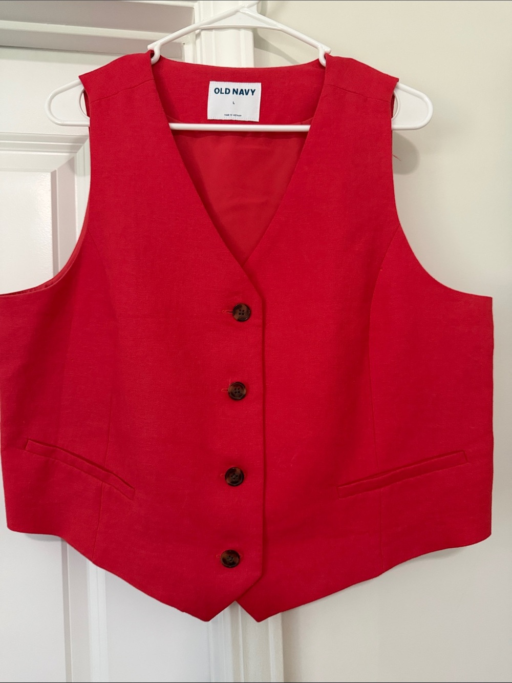 Old Navy Red Button-Front Vest